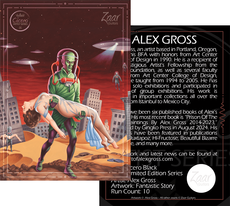 Zaar Cicero Limited Edition Artist Series Electric Guitar - Alex Gross - Fantastic Story - Zaar Guitars
